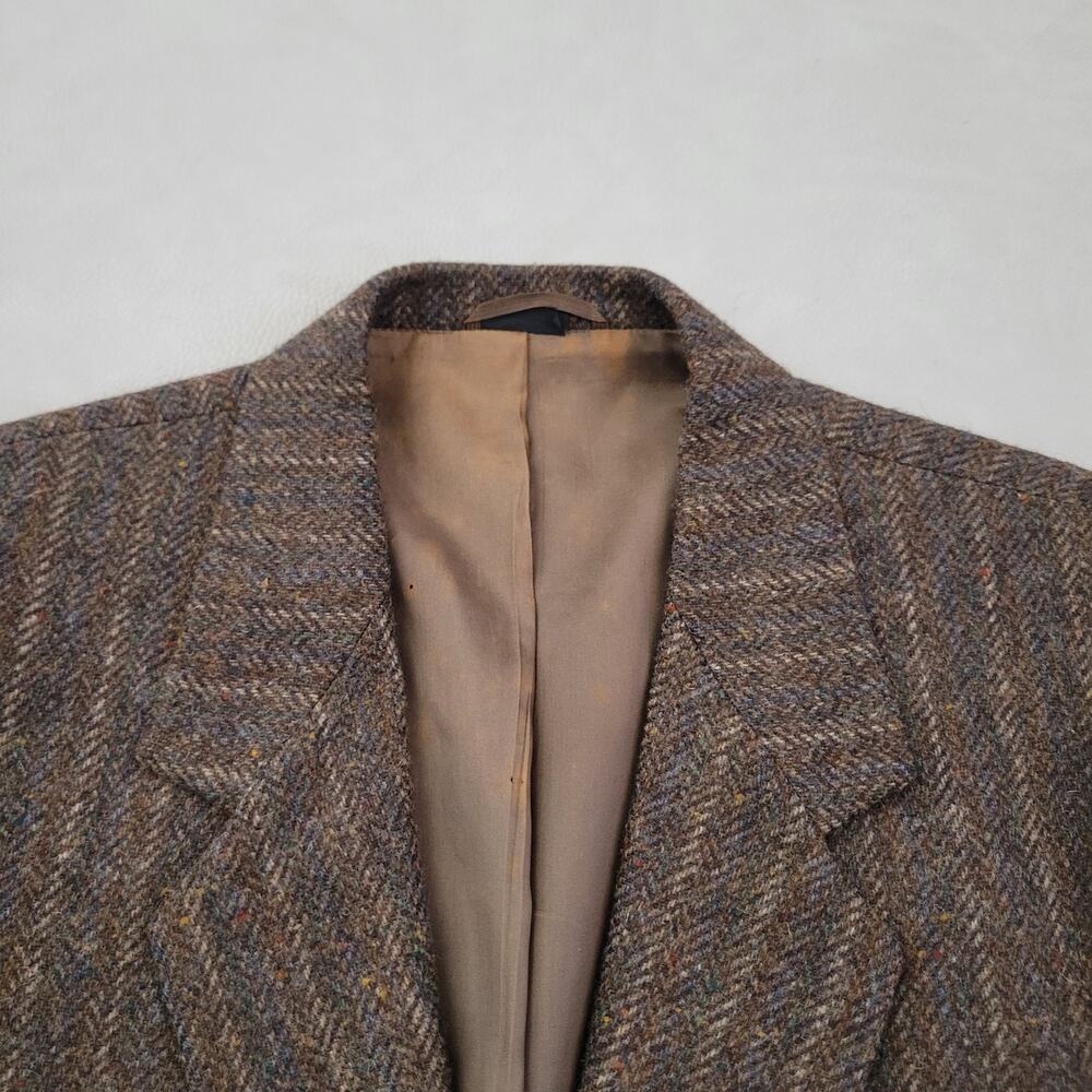 Haggar Mens 44L Gallery Jacket Sport Coat Check Donegal Tweed Vintage - Picture 4 of 10